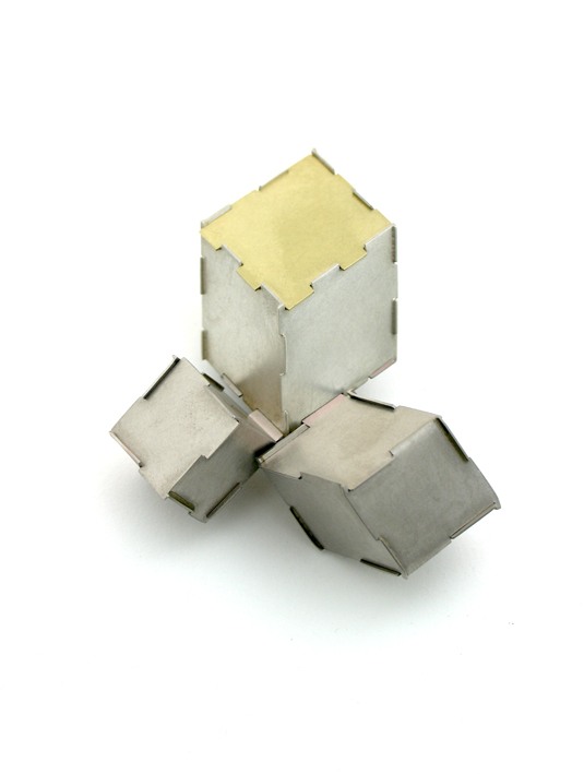 'Three cubed slants' brooch, 2006